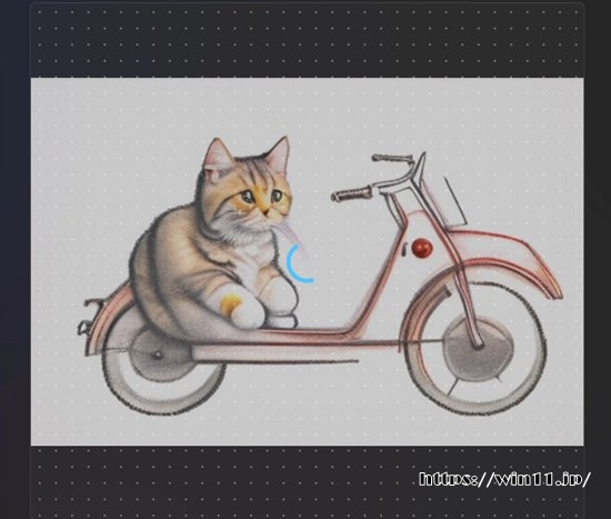 Copilot+PCのコクリエイターでAI画像生成 バイクに乗る猫 Surface Pro 11 Surfaceペン
