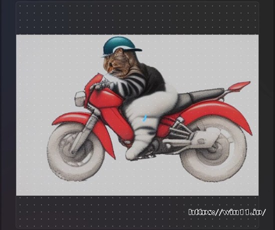 Copilot+PCのコクリエイターでAI画像生成 バイクに乗る猫 Surface Pro 11 Surfaceペン